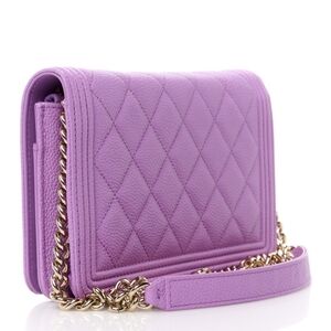 Elegant Purple Quilted Chain Bag